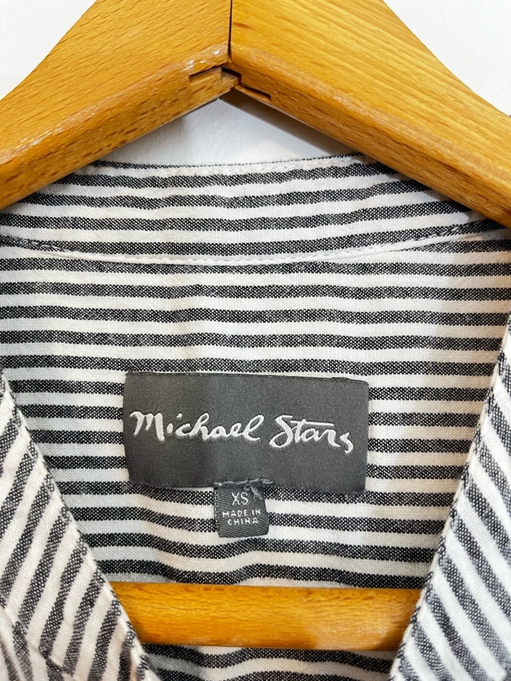 Michael Stars Talula Striped Romper Gray White Drawstring Button Front Pockets - Picture 8 of 9